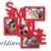 AdecoTrading 4 Opening Decorative Wall Hanging "Smile" Collage Picture Frame ADEC1748