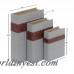 Cole Grey Wood/Fabric Book 3 Piece Decorative Box Set CLRB4032