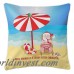 The Holiday Aisle Beach Santa Christmas Throw Pillow THLY2629