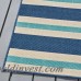 Highland Dunes Gilmartin Striped Blue Indoor/Outdoor Area Rug FOME6994