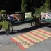 Beachcrest Home Larana Stripe Beige/Pink Indoor/Outdoor Area Rug BCHH4964